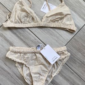 & Other Stories Linen Lace lingerie set